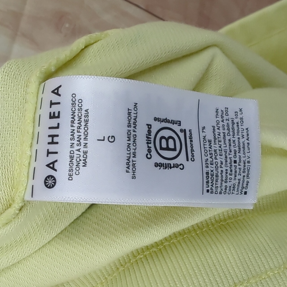 ATHLETA  Farallon Midi Short, Yellow Sz L - Picture 7 of 7